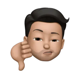 👎 ไม่ชอบ, อีโมจิ, เชิงลบ, ปฏิเสธ, อวตาร, นิ้วโป้งลง telegram sticker