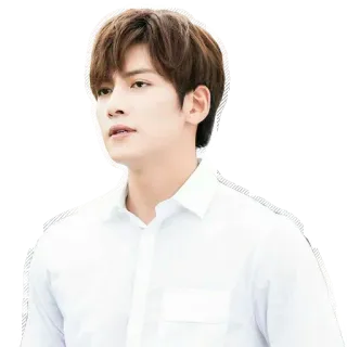 😐 homem, retrato, camisa, camisa branca, pessoa whatsapp sticker