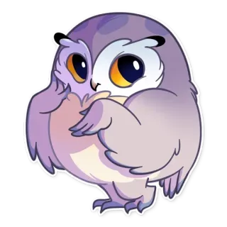 ☺️ 猫头鹰, 鸟, 可爱, 动物, 贴纸, 卡通, 剪贴画 telegram sticker