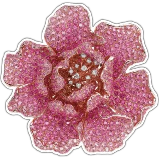 🌹 flower, pink, jewelry, brooch, floral, gemstone whatsapp sticker