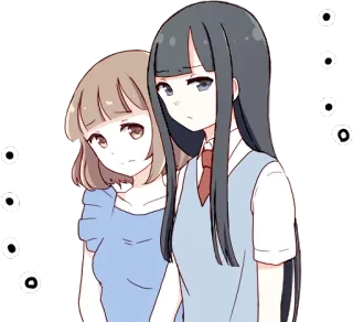 😒 อนิเมะ, ผู้หญิง, เศร้า, มิตรภาพ telegram sticker