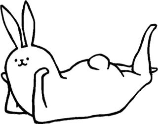 🐰 conejo, conejo, tumbado, dibujos animados, lindo, animal, feliz telegram sticker