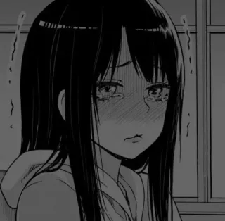 📓 Anime, Manga, traurig, weinend, Mädchen, emotional telegram sticker