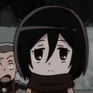 🀄 Mikasa Ackerman Attack on Titan Anime, Dessin animé, Autocollant, Personnage, Mikasa, L'Attaque des Titans telegram sticker