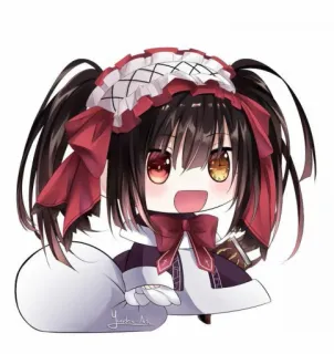 🎅 Anime, Chibi, Kawaii, Mignon, Fille, Illustration, Dessin animé whatsapp sticker