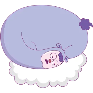 😪 Dibujo animado, Personaje, Dormilón, Nube, Morado telegram sticker