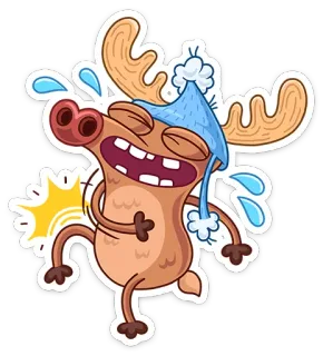 😆 rusa besar, kartun, lucu, senang, binatang telegram sticker
