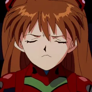 ☹️ Asuka Langley Sohryu Neon Genesis Evangelion anime, character, girl, asuka, evangelion telegram sticker