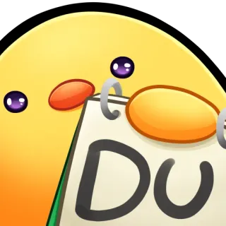 🐤 DU pato, dibujos animados, animal, lindo, emoji, amarillo whatsapp sticker