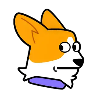 👀 corgi, dog, cartoon, animal, pet, meme telegram sticker