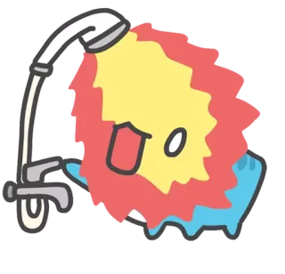 🔥 chuveiro, água, fofo, desenho animado, personagem telegram sticker