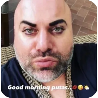 🫥 Good morning putas.. offensant, matin, insultant, portrait, homme telegram sticker