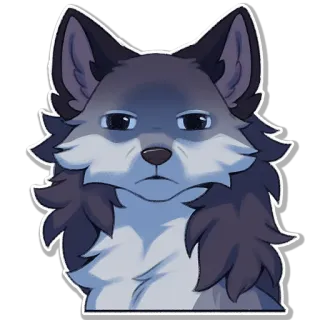 🙂 สัตว์, หมาป่า, เฟอร์รี่, น่ารัก, การ์ตูน telegram sticker
