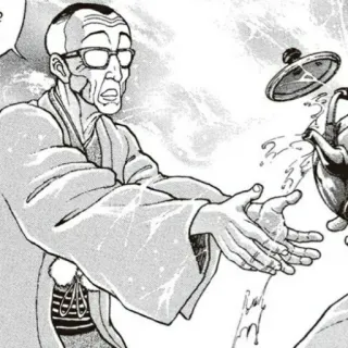 🙌 Manga, Einschenken, Tee, Alter Mann, Brille telegram sticker