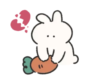 🍰 thỏ, con thỏ, dễ thương, cà rốt, động vật telegram sticker