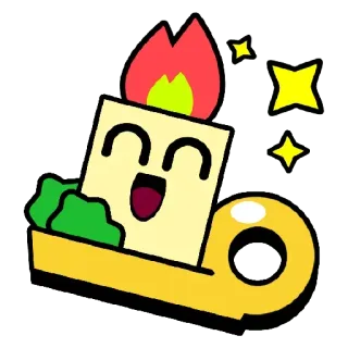 ⭐ Kerze, Cartoon, Niedlich, Flamme, Funkeln, Feuer telegram sticker