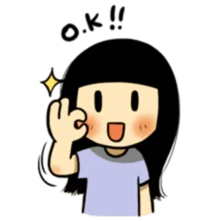 👌 Cartoon, Niedlich, Mädchen, Anime, Fröhlich, Ok, Okay telegram sticker