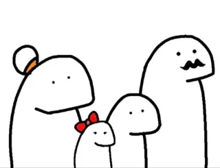 ❤️ Familie, Cartoon, Figur, Weiß, Minimalistisch, Gekritzel telegram sticker
