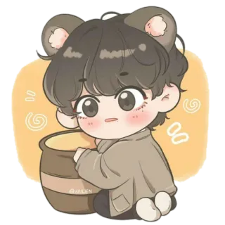 🍄 @YAILEN Dibujos animados, Oso, Miel, Lindo, Kawaii, Chibi whatsapp sticker