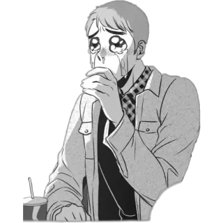 😭 crying, sad, man, tears, emotions telegram sticker