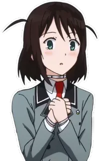 😯 anime, girl, student, school uniform whatsapp sticker