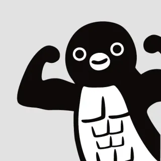 💪 pingouin, muscle, dessin animé, musculation, animal telegram sticker