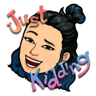 🥴 Just Kidding Мультфильм, Эмодзи, Женщина, Шучу, Весело, Юмор, Сарказм telegram sticker