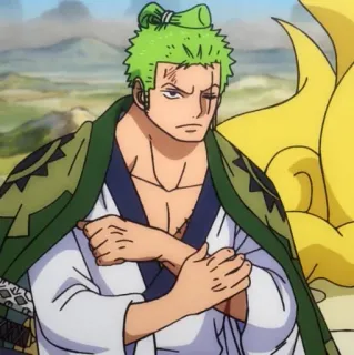 🍾 Zoro One Piece Аниме, Ван Пис, Ророноа Зоро, Зоро, Мечник, Пират telegram sticker