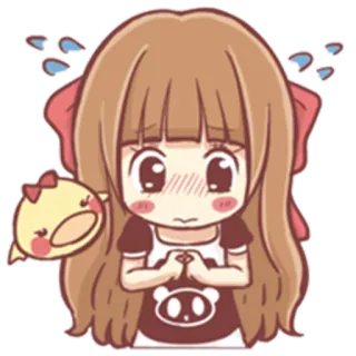 😅 치비, 귀여운, 애니메이션 여자, 만화, 카와이, 애원하는 telegram sticker