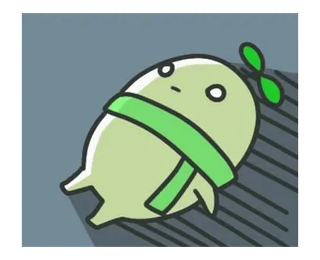 ☠ cartoon, cute, mascot, character, green, leaf whatsapp sticker