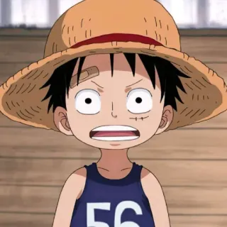 😳 Monkey D. Luffy One Piece anime, character, cartoon, monkey d. luffy, one piece, boy, hat telegram sticker