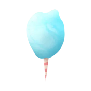 🍏 Algodón de azúcar, Dulce, Golosina, Azul, Comida telegram sticker