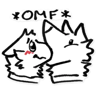 🍴 *OMF* животное, выражение, эмоции, стикер, мультик, милый telegram sticker
