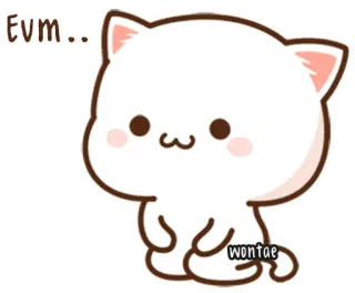 🍥 Eum.. Katze, süß, kawaii, Aufkleber, Pfirsich, Tier telegram sticker