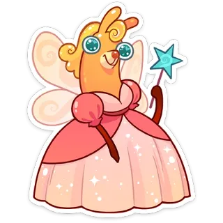 🧚‍♂ фея, мультфильм, магия, принцесса, платье, причудливый telegram sticker