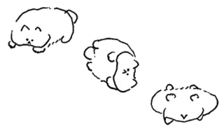 🤍 милый, животное, мультфильм, белый, эскиз, рисунок telegram sticker