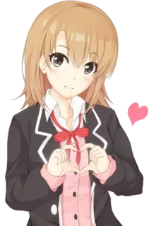 ❤ อนิเมะสาว, คาวาอิ, น่ารัก, หัวใจ, ชุดนักเรียน, การ์ตูน telegram sticker