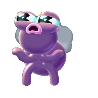 😭 Cartone animato, Viola, Creatura, Personaggio, Carino, Divertente, Occhi whatsapp sticker