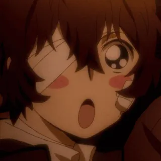 📺 Anime, Personnage, Mignon, Oeil bandé, Rougir, Choqué telegram sticker