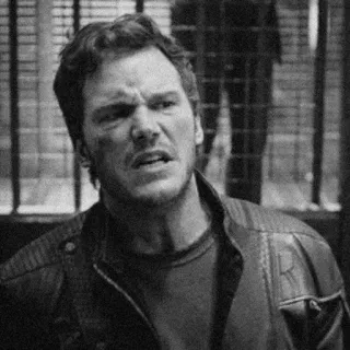🎵 Star-Lord Guardians of the Galaxy Chris Pratt, Scène de film, frustré, émotionnel, visage, portrait, Marvel telegram sticker