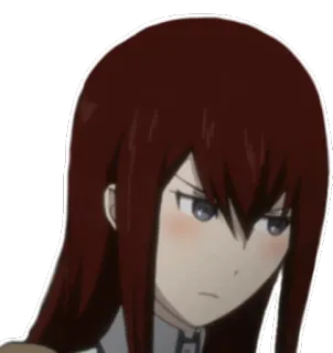 😒 Kurisu Makise Steins;Gate アニメ, 女の子, シュタインズ・ゲート, シリアス, 牧瀬紅莉栖 telegram sticker
