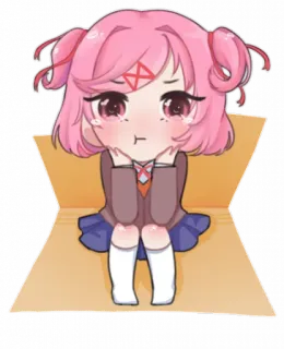 💕 Natsuki Doki Doki Literature Club! Anime, Manga, Słodkie, Kawaii, Chibi, Doki Doki Literature Club, Natsuki telegram sticker