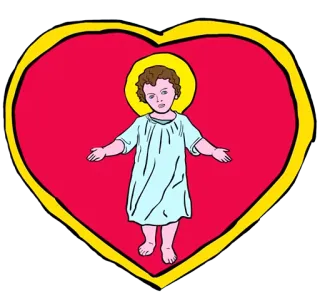 🙏 Baby Jesus bayi, yesus, religius, hati, anak, kekristenan telegram sticker