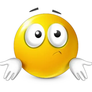😕 emoji, shrugging, question, confused, yellow, unsure telegram sticker
