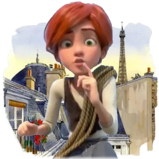 🤔 ballerina, ballerino, cartoni animati, francia, parigi, torre eiffel whatsapp sticker