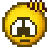 😳 emoji, pixel art, sad, distressed, upset whatsapp sticker