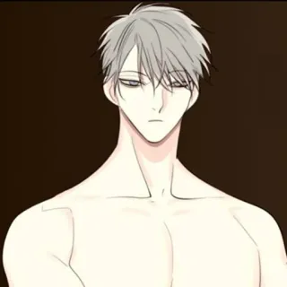 🕸 homme, personnage, cheveux gris, animé whatsapp sticker