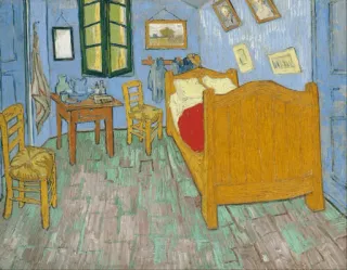 🌷 Bedroom in Arles Gemälde, Schlafzimmer, Kunst, Van Gogh telegram sticker