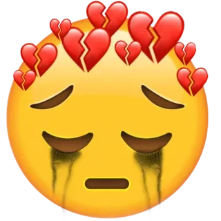 💔 이모지, 슬픔, 상심, 눈물 whatsapp sticker