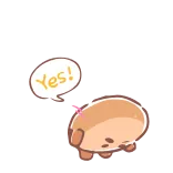 😘 Yes! cute, animal, sticker, yes, positive, affirmative telegram sticker